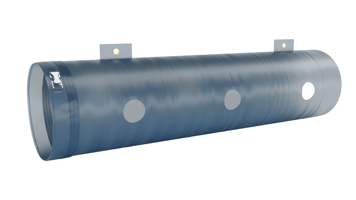 Manguera de conducto difusora plana azul (extremos de correa)