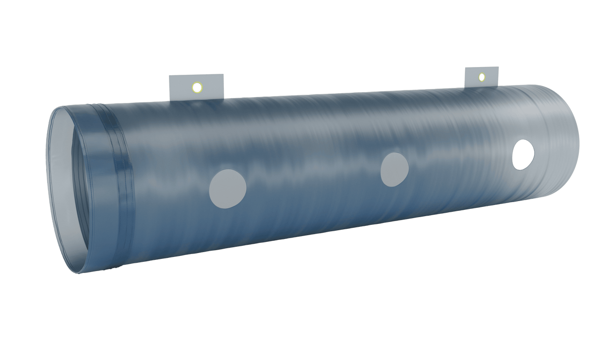 Manguera difusora plana azul (extremos de manguito blando)